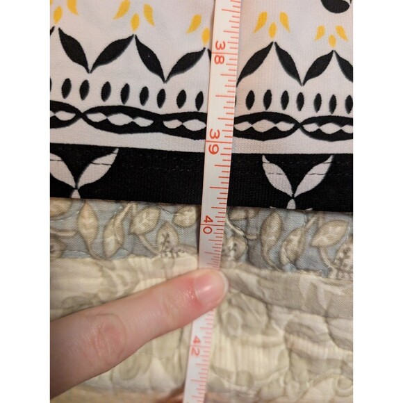 Cato Black Yellow Abstract Print Pleated Bodice A-Line Dress M Lightweight - Picture 10 of 11